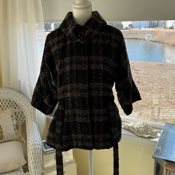 Linea Domani wool blend wrap coat jacket - Picture 14 of 16